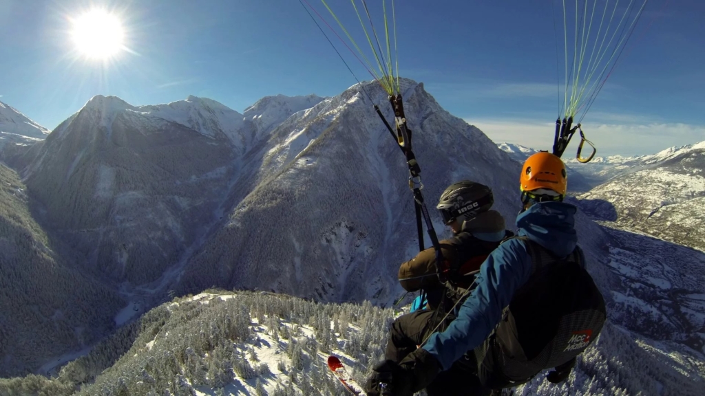 Gleitschirmfliegen Winter Rosswald