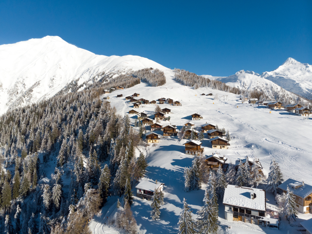 Aussicht auf das Skigebiet Rosswald